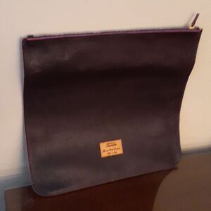 Terrida Premium Calf Leather Made Italy Deep Aubergine Laptop sleeve Travel Bag